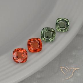 Gemas de zafiro multicolor natural de 2,63 ct, corte cojín, VS