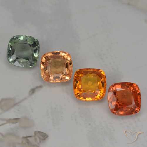 Gemas de zafiro multicolor natural de 2,84 ct, corte cojín, VVS-VS