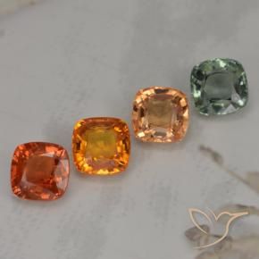 Gemas de zafiro multicolor natural de 2,84 ct, corte cojín, VVS-VS