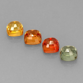 Gemas de zafiro multicolor natural de 3,16 ct, corte cojín, VS