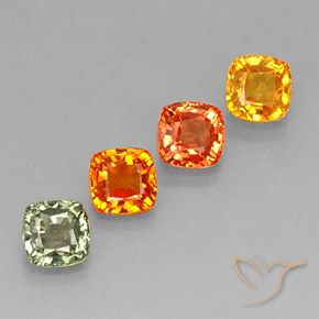 Gemas de zafiro multicolor natural de 2,97 ct, corte cojín, VS
