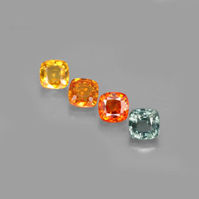 Gemas de zafiro multicolor natural de  ct, corte cojín, VVS-VS