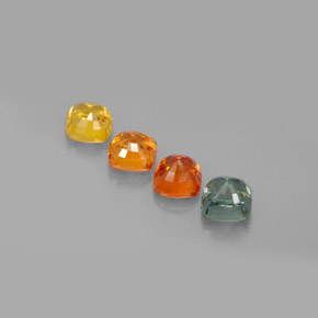 Gemas de zafiro multicolor natural de  ct, corte cojín, VVS-VS