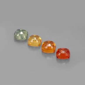 Gemas de zafiro multicolor natural de  ct, corte cojín, VVS-VS
