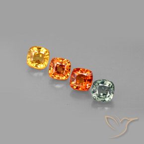 Gemas de zafiro multicolor natural de 2,78 ct, corte cojín, VS