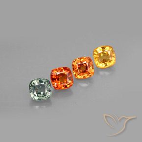 Gemas de zafiro multicolor natural de 2,78 ct, corte cojín, VS