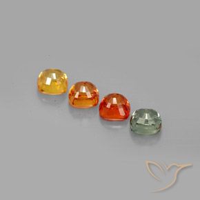 Gemas de zafiro multicolor natural de 2,78 ct, corte cojín, VS