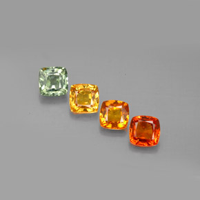 Gemas de zafiro multicolor natural de  ct, corte cojín, VVS-VS