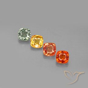 Gemas de zafiro multicolor natural de 2,56 ct, corte cojín, VVS-VS