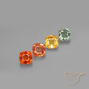 Gemas de zafiro multicolor natural de 2,56 ct, corte cojín, VVS-VS