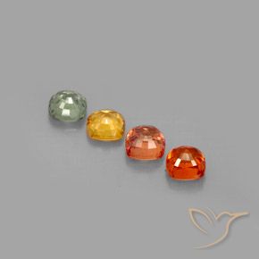 Gemas de zafiro multicolor natural de 2,56 ct, corte cojín, VVS-VS