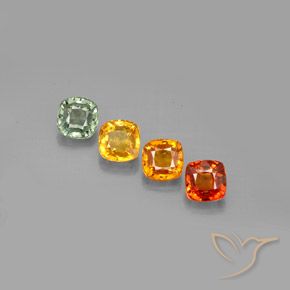 Gemas de zafiro multicolor natural de 2,66 ct, corte cojín, VVS-VS