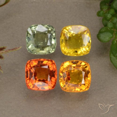 Gemas de zafiro multicolor natural de 2,66 ct, corte cojín, VVS-VS