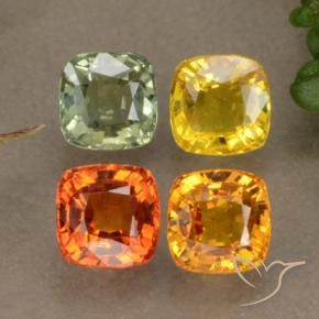 Gemas de zafiro multicolor natural de 2,66 ct, corte cojín, VVS-VS