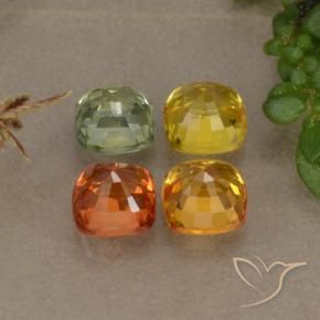 Gemas de zafiro multicolor natural de 2,66 ct, corte cojín, VVS-VS