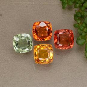Gemas de zafiro multicolor natural de 2,82 ct, corte cojín, VVS-VS