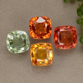 Gemas de zafiro multicolor natural de 2,82 ct, corte cojín, VVS-VS