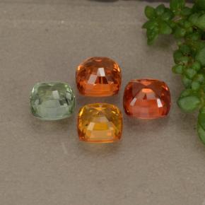 Gemas de zafiro multicolor natural de 2,82 ct, corte cojín, VVS-VS