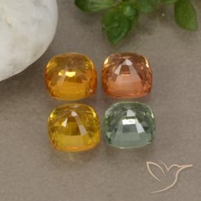 Gemas de zafiro multicolor natural de 2,71 ct, corte cojín, VVS-VS