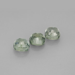 Gemas de zafiro verde natural de  ct, corte cojín, VVS-VS