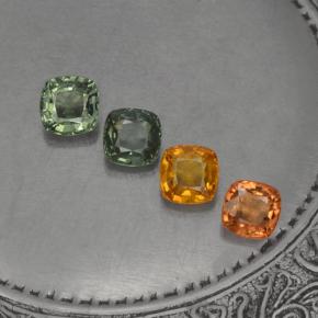 Gemas de zafiro multicolor natural de 2,59 ct, corte cojín, VVS-VS