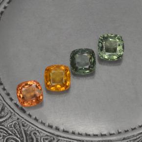 Gemas de zafiro multicolor natural de 2,59 ct, corte cojín, VVS-VS