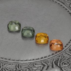 Gemas de zafiro multicolor natural de 2,59 ct, corte cojín, VVS-VS