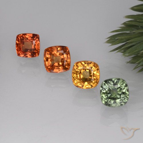 Gemas de zafiro multicolor natural de 2,81 ct, corte cojín, VVS-VS
