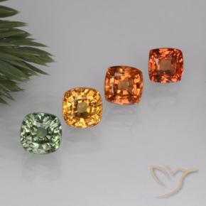 Gemas de zafiro multicolor natural de 2,81 ct, corte cojín, VVS-VS