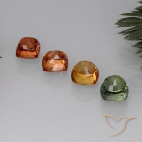 Gemas de zafiro multicolor natural de 2,81 ct, corte cojín, VVS-VS