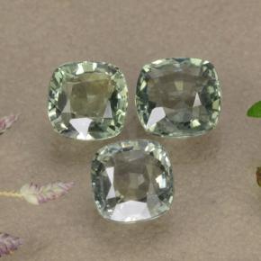 Gemas de zafiro verde natural de 2,27 ct, corte cojín, VVS-VS