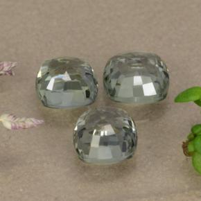 Gemas de zafiro verde natural de 2,27 ct, corte cojín, VVS-VS