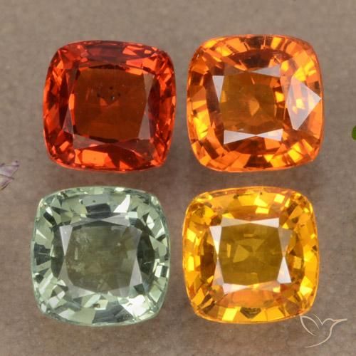 Gemas de zafiro multicolor natural de 2,76 ct, corte cojín, VVS-VS