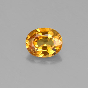 Zafiro amarillo natural de 0,74 ct, corte óvalo, VVS