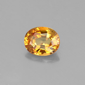 Zafiro amarillo natural de 0,74 ct, corte óvalo, VVS