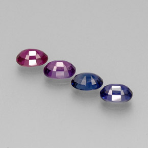 Gemas de zafiro multicolor natural de  ct, corte óvalo, VVS-VS