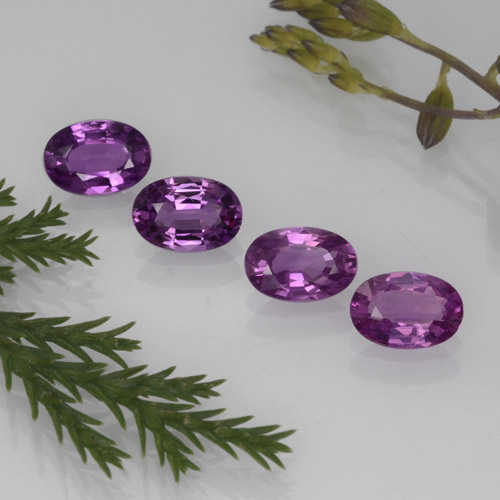 Gemas de zafiro púrpura natural de 2,23 ct, corte óvalo, VVS-VS