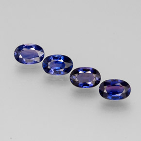 Gemas de zafiro multicolor natural de  ct, corte óvalo, VVS-VS