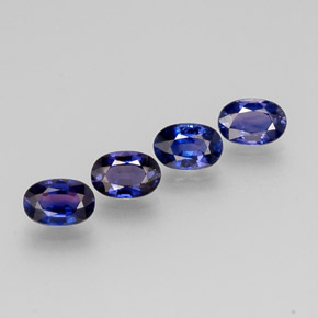 Gemas de zafiro multicolor natural de  ct, corte óvalo, VVS-VS