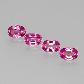 Gemas de zafiro rosa natural de  ct, corte óvalo, VVS-VS