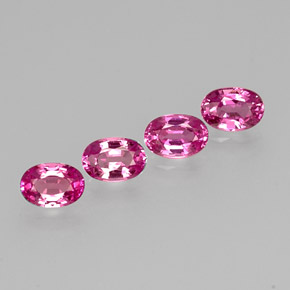 Gemas de zafiro rosa natural de  ct, corte óvalo, VVS-VS