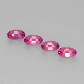 Gemas de zafiro rosa natural de  ct, corte óvalo, VVS-VS
