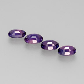 Gemas de zafiro violeta natural de  ct, corte óvalo, VVS-VS