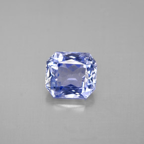 Zafiro azul natural de 2,44 ct, corte esmeralda, VS