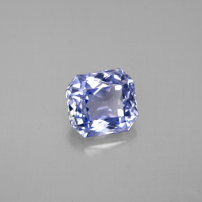 Zafiro azul natural de 2,44 ct, corte esmeralda, VS