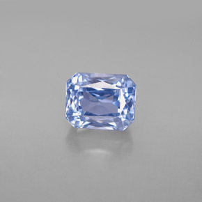 Zafiro azul natural de 2,38 ct, corte esmeralda, VS