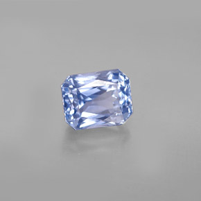 Zafiro azul natural de 2,38 ct, corte esmeralda, VS