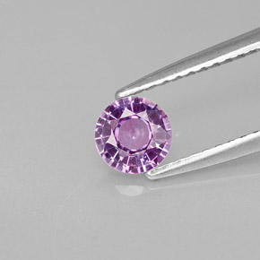 Zafiro violeta natural de 0,49 ct, corte redondo, VVS-VS