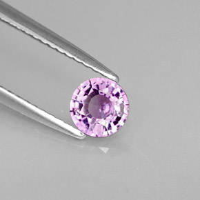 Zafiro violeta natural de 0,49 ct, corte redondo, VVS-VS