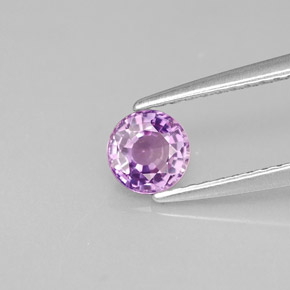 Zafiro violeta natural de 0,53 ct, corte redondo, VS
